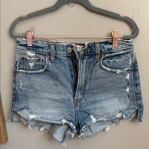 Abercrombie & Fitch Blue Distressed Jean Shorts